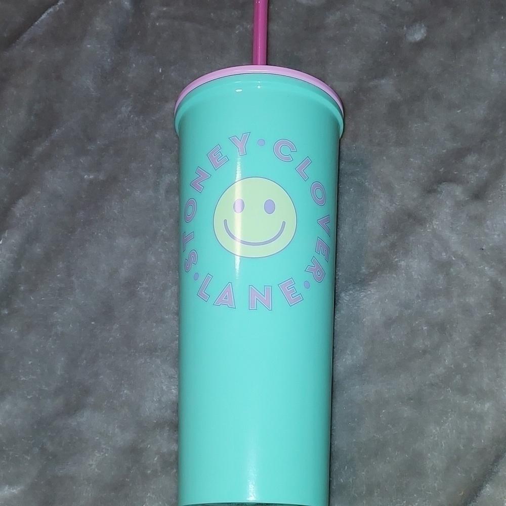 Stoney clover lane green insulated tumbler with heart straw